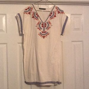 Zara Linen Fiesta Mini Dress, Medium